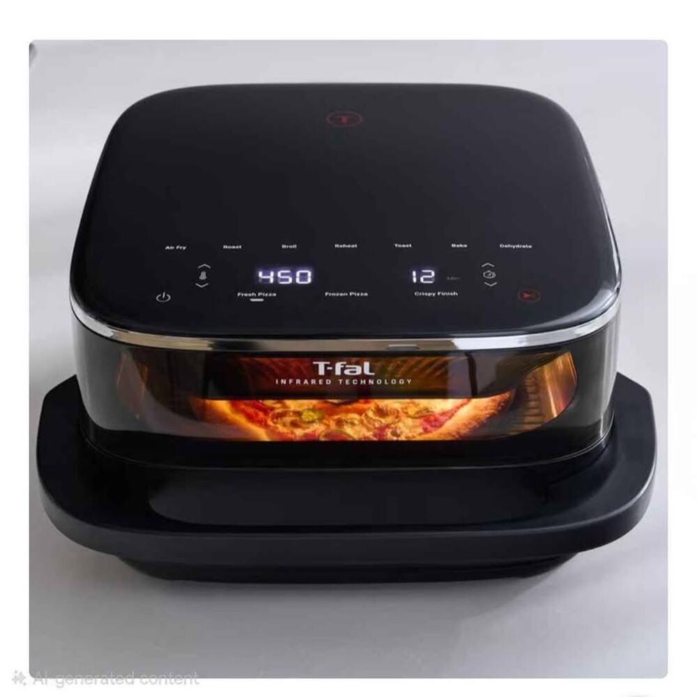 T-fal Surface XXL 6.3 Qt Infrared Air Fryer, 1800W, No Preheat, Black.